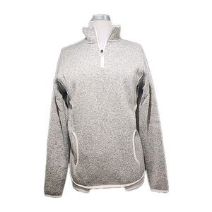 Charles River Apparel Womens Quarter Zip NWT Fleece Pullover Oatmeal Size M